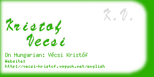 kristof vecsi business card