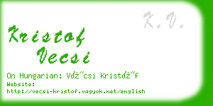 kristof vecsi business card